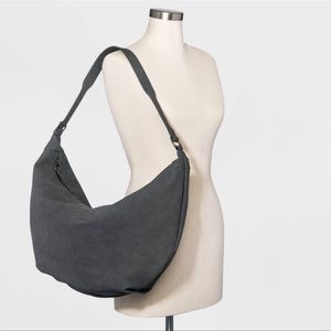 Zip closure shoulder handbag universal thread gray